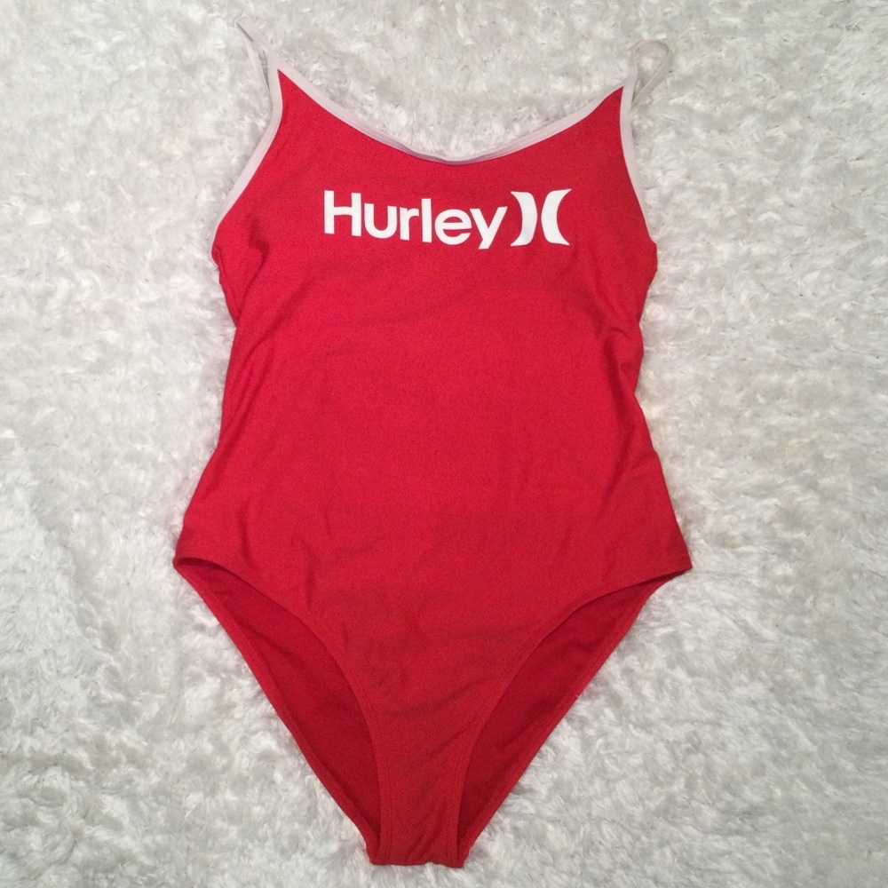 Hurley Logo Strappy Back One Piece Swimsuit juniors XL